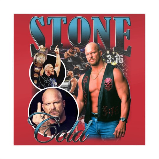 Discover Vintage Bootleg Style Stone Cold Mahjong Mats, Steve Austin Wrestling Mahjong Mats