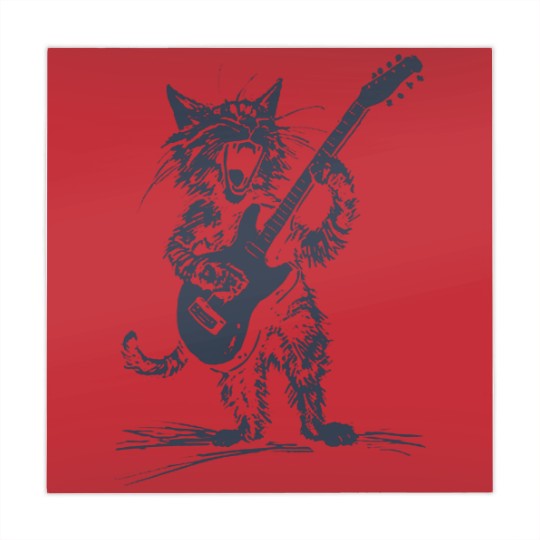 Discover Cat Strumming the Guitar Mahjong Mats, Cat Playing Bass Guitar Mahjong Mats