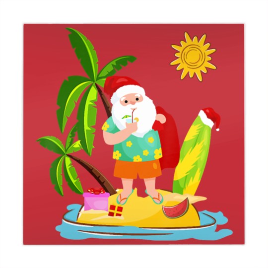 Discover Santa Surfing Christmas in July Summer Surf Gift Mahjong Mats