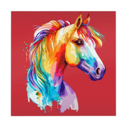 Discover Watercolor Horse Pony Colorful Pet Ponys Lover Mahjong Mats