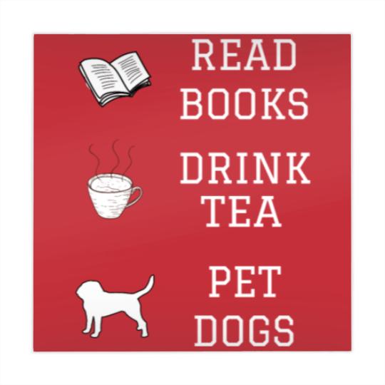 Discover Read Books, Drink Tea, Pet Dogs Mahjong Mats