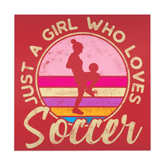 Discover just a girl who loves soccer women retro vintage soccer t Mahjong Mats