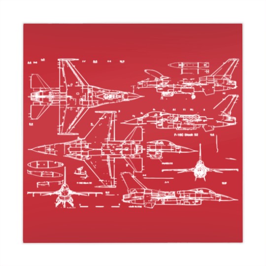 Discover F16 Jet Aircraft Fighter Jet Blueprint Design Mahjong Mats