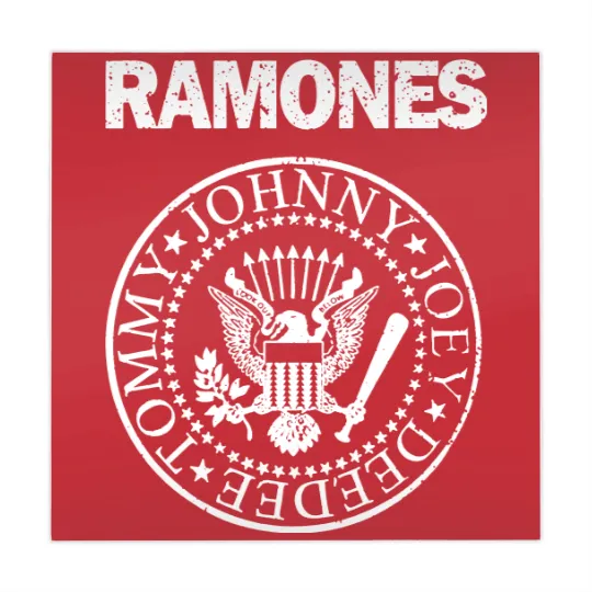 Discover RAMONES Presidential Seal Distressed Logo GRAY/white Mahjong Mats New S-5XL
