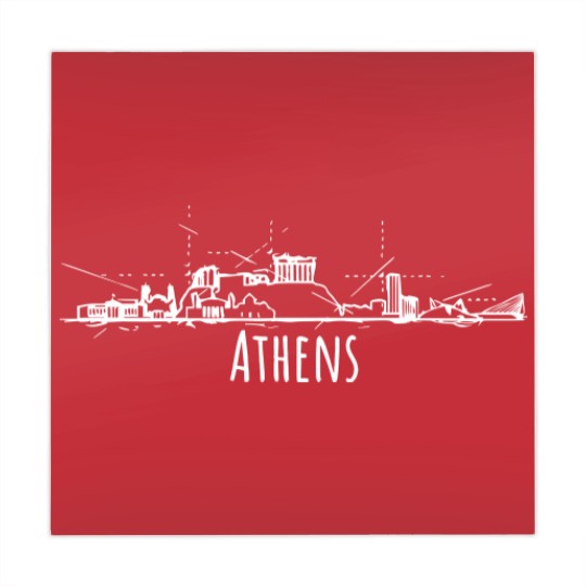 Discover Athens city skyline Cool Greece souvenir Mahjong Mats