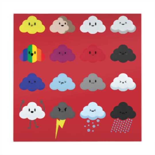 Discover Rain Drops Cloud Rainy Wet Clouds Cloudy Day Mood Mahjong Mats