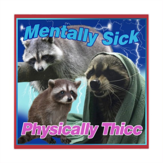 Discover Mentally Sick Physically Thicc Raccoon Meme Mahjong Mats, Raccoon Tanuki Mahjong Mats