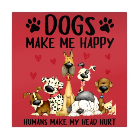 Discover dogs make me happy humans make my head hurt Mahjong Mats