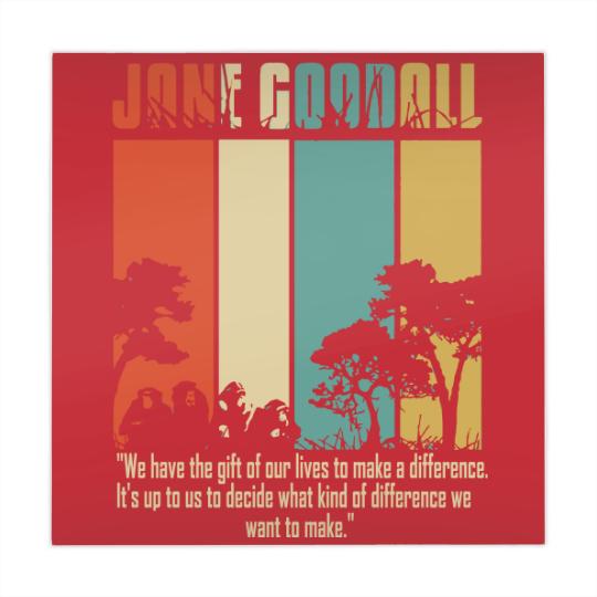 Discover Cotton Navy Jane Goodall Difference Crew Neck Tops Fashion Tees Mahjong Mats