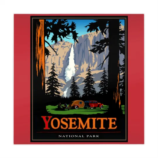 Discover Yosemite Mahjong Mats Vintage National Park Mahjong Mats