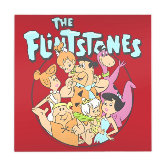 Discover the flintstones group shot family classic vintage logo t Mahjong Mats