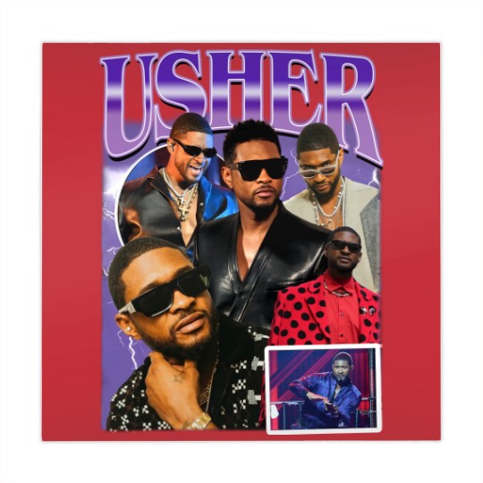 Discover Limted Rapper Usher Mahjong Mats, Vintage Usher 90s Mahjong Mats, Retro Usher Graphic Mahjong Mats