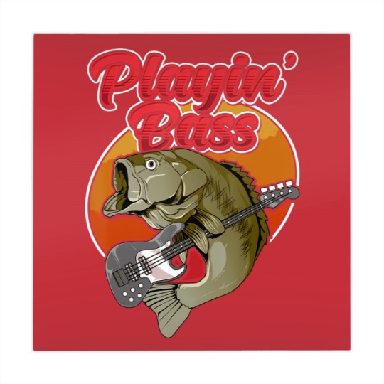 Discover funny playin' bass guitar player gift bass fish fishing Mahjong Mats