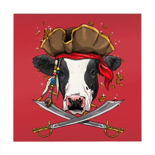 Discover Cattle Cow Pirate Cow Cattle Jolly Roger Flag Nautical Cow Lover Mahjong Mats