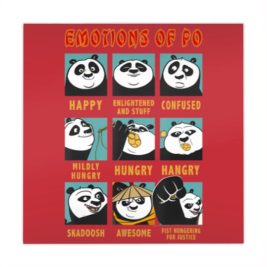 Discover kung fu panda emotions of po portrait grid Mahjong Mats