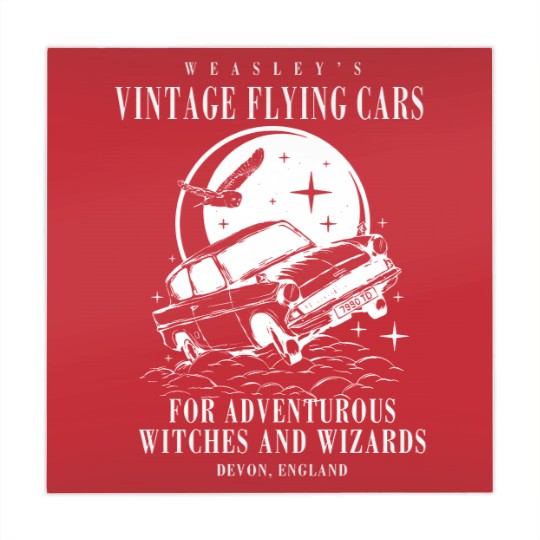 Discover Vintage Flying Car Mahjong Mats, Potter Gifts, Weasley Mahjong Mats