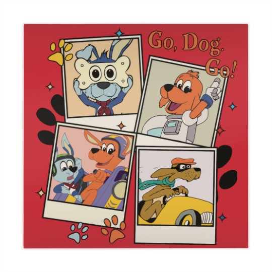 Discover Go Dog Go Polaroid Mahjong Mats | Vintage Go Dog Go Mahjong Mats | Go Dog Go Family Birthday Mahjong Mats | Dog Birthday Party Mahjong Mats