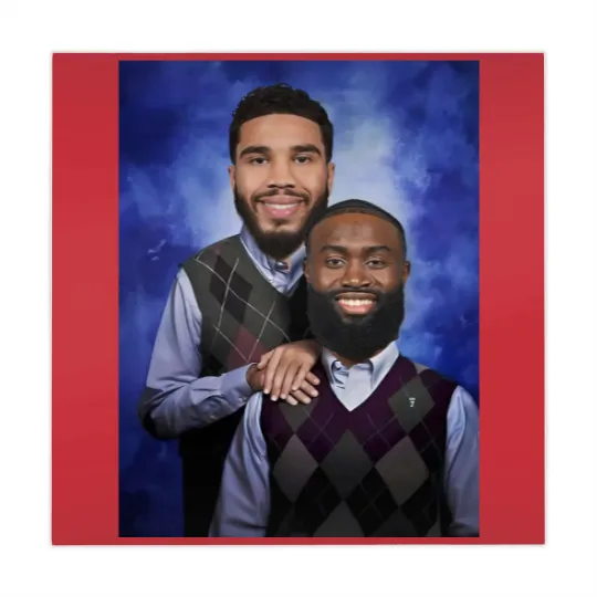 Discover Jayson Tatum and Jaylen Brown "Step Brothers" Portrait Mahjong Mats