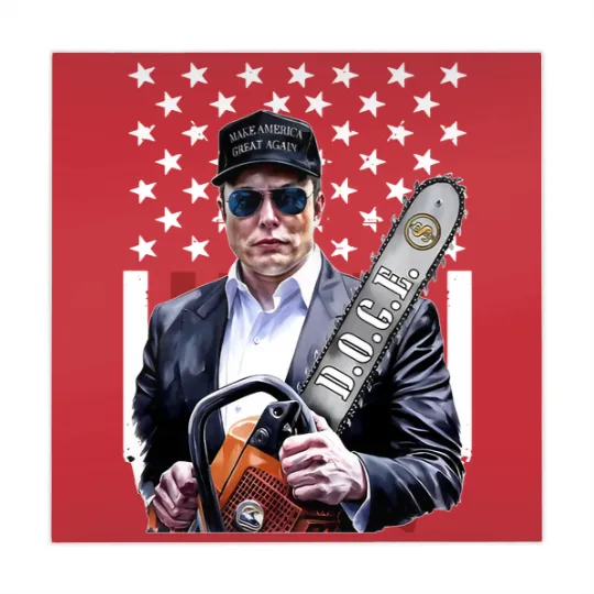 Discover Elon Musk Chainsaw Mahjong Mats, Chainsaw For Bureaucracy