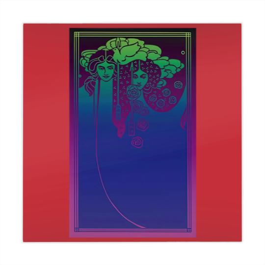 Discover Art Nouveau Ladies (blue on purple) - Art Nouveau - Mahjong Mats