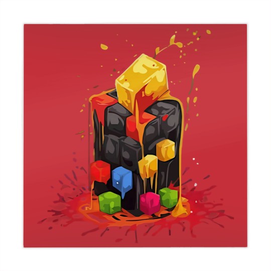 Discover Rainbow Abstraction melted rubix cube - Rainbow Abstraction Melted Rubix Cube - Mahjong Mats