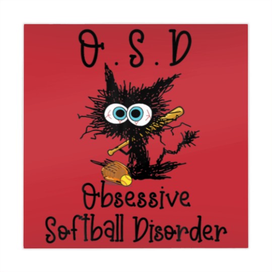 Discover Funny Black Cat Softball - O.S.D Obsessive Softbal Mahjong Mats