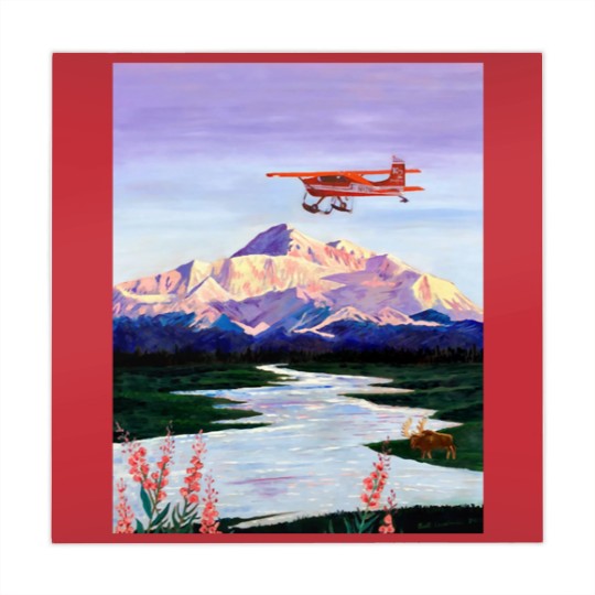 Discover Denali Mountain Painting, K2 Aviation, Living Room Painting, Alaska Mountain, Gift for Pilot, Scott Mahjong Mats