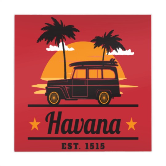 Discover Cuba Surfboards Car Havana Cuban Cubano Mahjong Mats