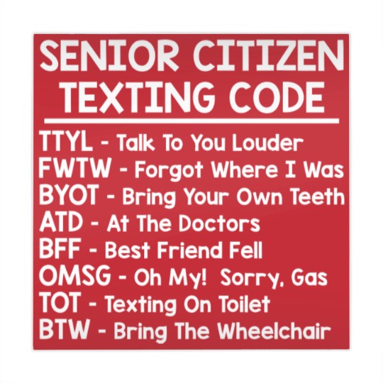 Discover Senior Citizen Texting Codes Mahjong Mats