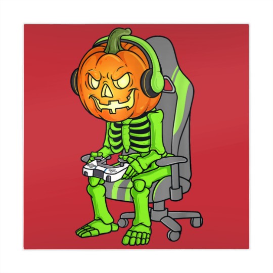 Discover Gaming Halloween Skeleton Jack O Lantern Gamer Boy Mahjong Mats