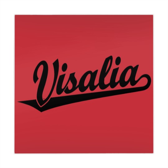 Discover Visalia script logo in black Mahjong Mats