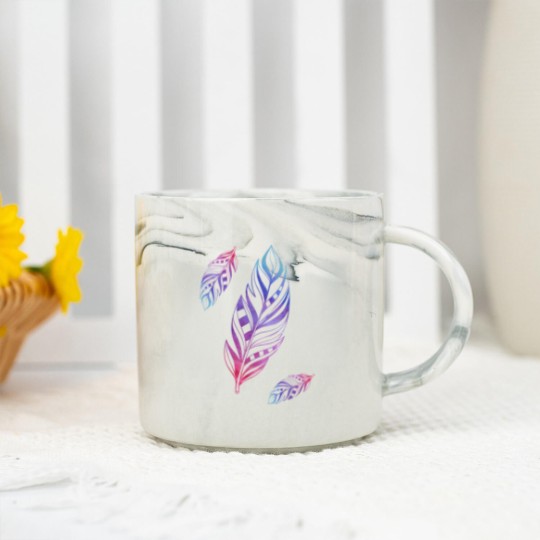 Discover Colorful Feathers Indian Heritage Native American Marble Mugs
