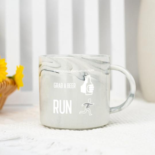 Discover Earthquake Evacuation Plan - Grab A Beer - Run Marble Mugs