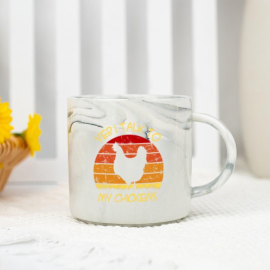 Discover Yep, I Talk To My Chickens Vintage - Yep I Talk To My Chickens Vintage - Marble Mugs