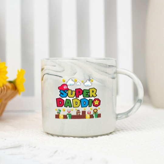 Discover Super Daddio Marble Mugs - Funny Dad Marble Mugs, Father's Day Marble Mugs