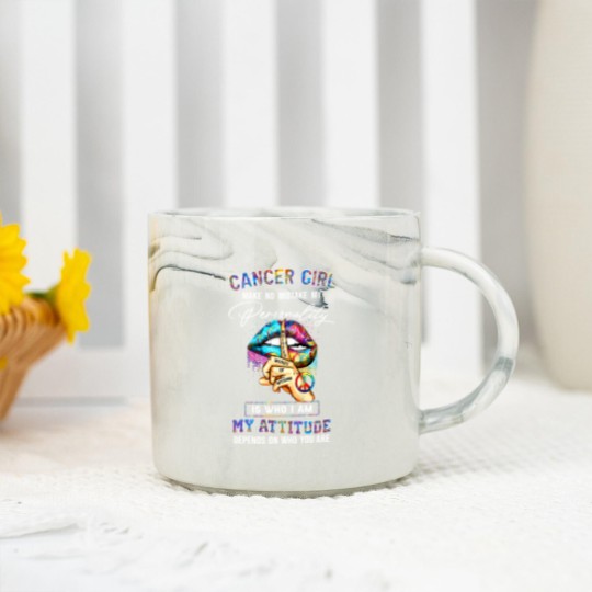 Discover Cancer Girl Make No Mistake My Personality - Zodiac Gift Birthday Gift - Marble Mugs