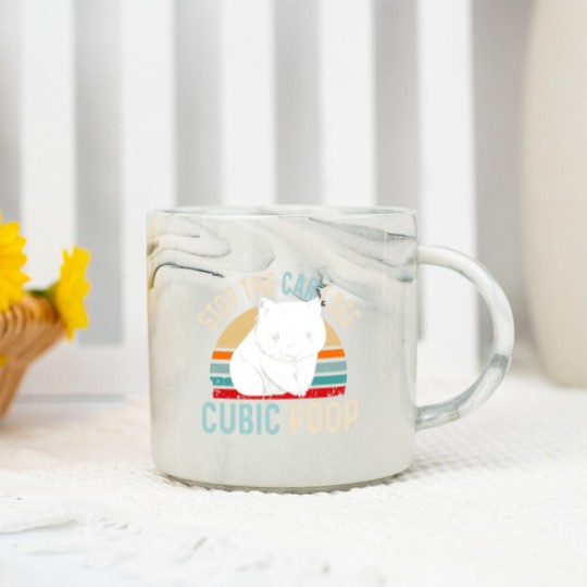 Discover Stop the car I see cubic poop Design for a Wombat Marble Mugs