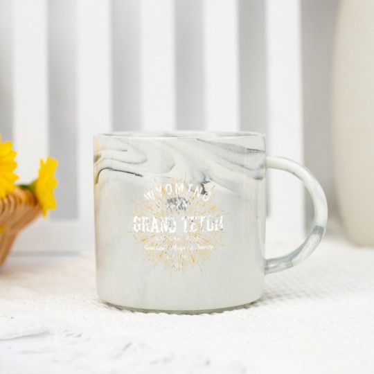 Discover Retro Vintage Grand Teton National Park Marble Mugs