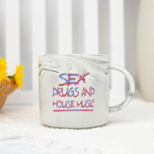 Discover sx DRUGS AND HOUSE MUSIC 2 Marble Mugs