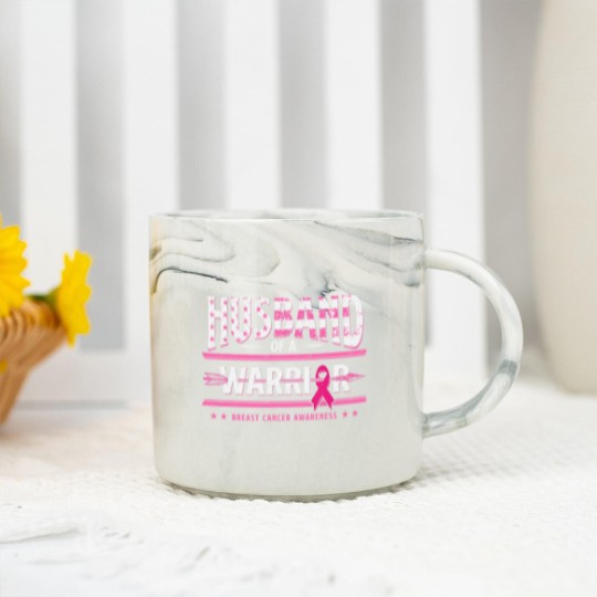 Discover Husband Of A Warrior Breast Cancer Awareness Support Squad Marble Mugs