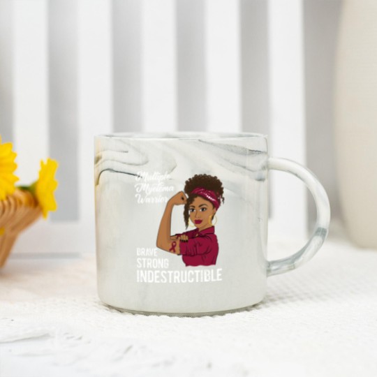 Discover Multiple Myeloma Warrior Indestructible Black Girl Awareness - Multiple Myeloma - Marble Mugs