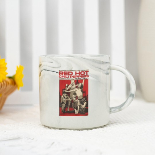Discover Vintage Retro Red Hot Chili Peppers Concert Graphic Marble Mugs, Red Hot Chili Peppers Marble Mugs
