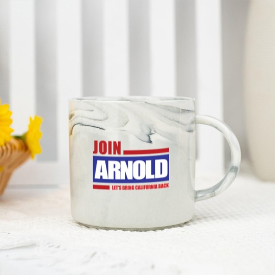 Discover Arnold Schzenegger 2003 Campaign Logo Marble Mugs