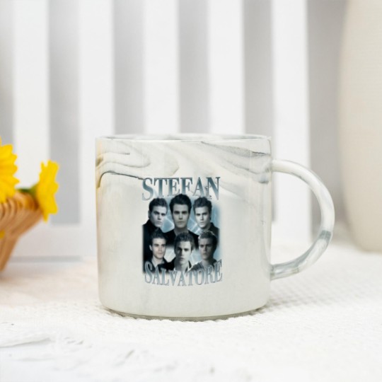 Discover Stefan Salvatore Vintage 90s Bootleg Classic Graphic Marble Mugs | Stefan Retro Bootleg Rap Marble Mugs