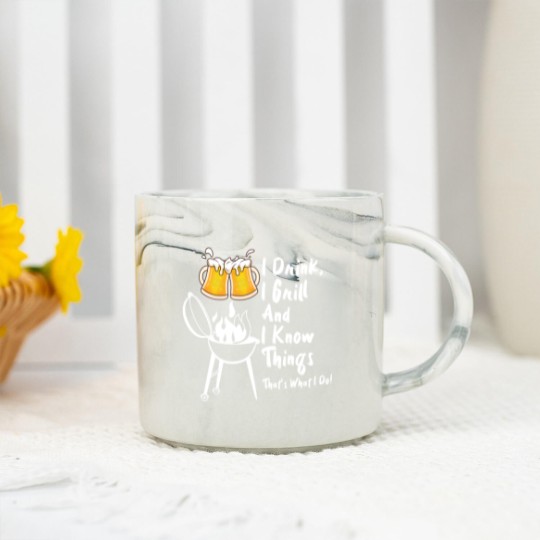 Discover I Drink, I Grill And I Know Things Marble Mugs