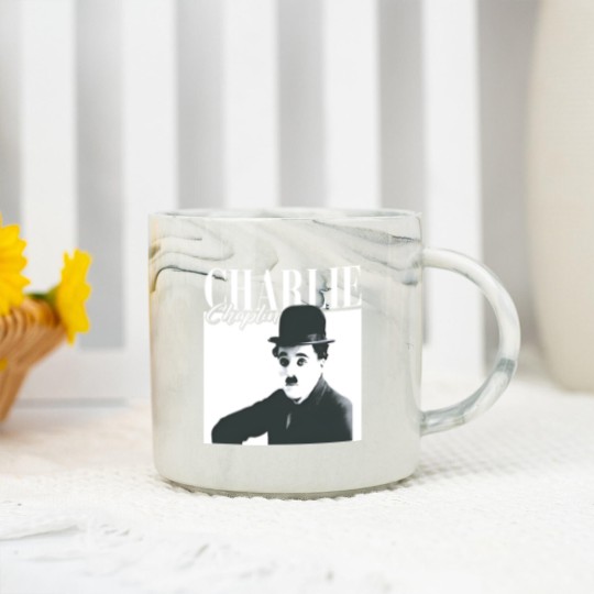 Discover Charlie Chaplin Marble Mugs, The Tramp Fan Marble Mugs, Charles Spencer Chaplin Vintage 90s Marble Mugs