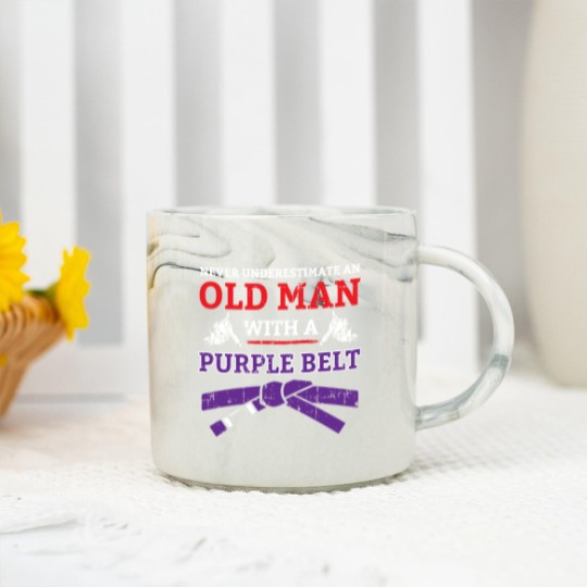 Discover Jiu Jitsu Marble Mugs Old Man Marble Mugs Purple Belt Marble Mugs Marble Mugs