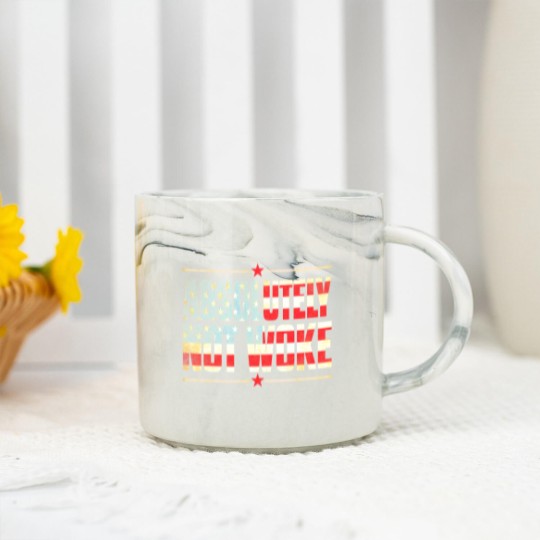 Discover Absolutely Not Woke Anti Woke Cancel Culture Marble Mugs