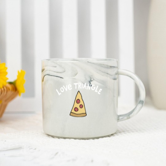 Discover Love Triangle Pizza Crusher Marble Mugs