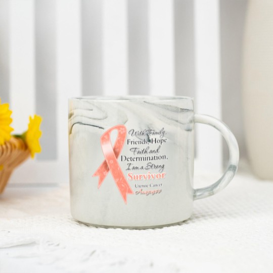 Discover Uterine Cancer Support Strong Survivor Marble Mugs